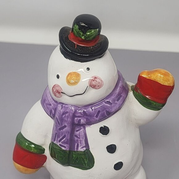 Vintage Enesco Snowman & Christmas Tree‎ Ceramic Salt & Pepper Shakers - Picture 10 of 10